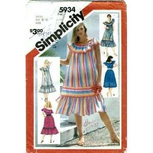  Simplicity 5934 Sewing Pattern Misses Off the Shoulder 