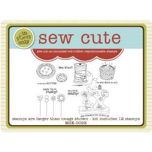    Unmounted Red Rubber Stamps Sew Cute 15 stamps