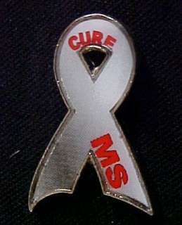 Cure MS Multiple Sclerosis Awareness Ribbon Pin Tac NIB  