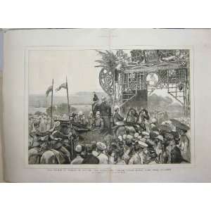  1876 PRINCE WALES CEYLON LOTUS POND ARCH COLOMBO INDIA 