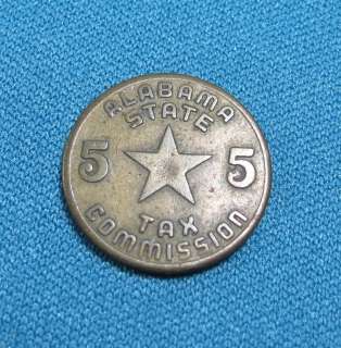   Alabama State Tax Commission 5 Five Star Token Coin Luxury Tax  