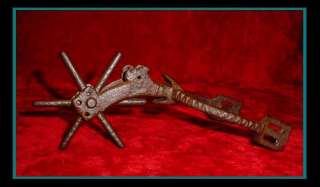   Old & ORIGINAL Antique SPANISH CONQUISTADOR Iron SPUR W/Lg Rowel SPURS