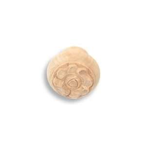   Flowers Large Wood Knob, Hand Carved Maple(KNB 6A M)