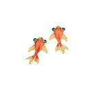 Betsey Johnson Cryatal Eyes Red Goldfish Stud Earrings E008