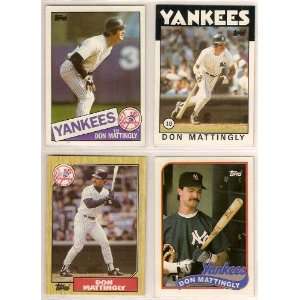  Don Mattingly (4) Card Baseball Lot (Topps Cards 1985 1986 1987 