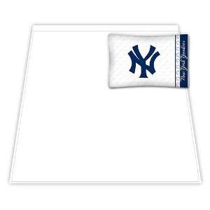   Yankees Micro Fiber Sideline Sheet Set Size Twin