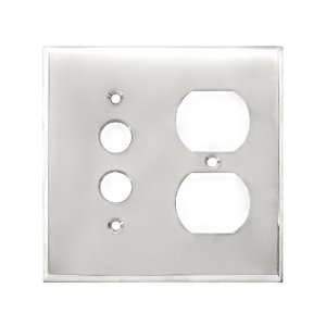 Traditional Forged Brass Push Button / Duplex Combination Switch Plate 