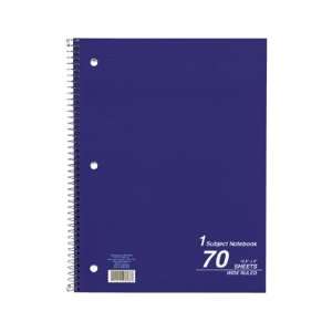   One Subject Notebooks, wide ruling, 70 sheets