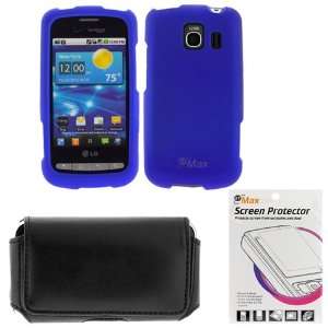  Dark Blue Snap on Rubberized Case +LCD Screen Protector+Universal 