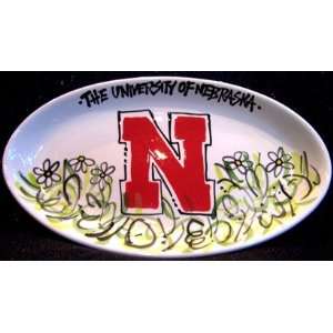 University of Nebraska Oval Dish Plate Platter   NCAA Sports Team 
