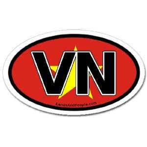  Vietnam VN and Vietnamese Flag Car Bumper Sticker Decal 