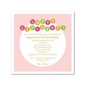 Birthday Party Invitations   Birthday Dots Tea Rose By Simply Put For 