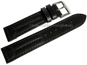   Victorinox SWISS ARMY Black Leather Watch Band Strap Cavalry Officers