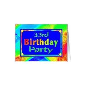    33rd Birthday Party Invitation Bright Lights Card Toys & Games