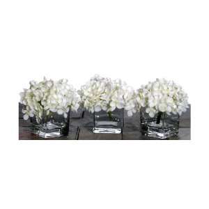  Floral Artificial Potted Premium Mini Hydrangea in White 