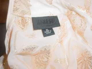 Anna Sui for Target Sheer Gold Metallic Blouse Top XL  