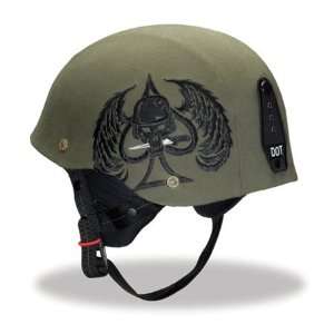  Bell Drifter Combat Canvas Half Helmet Medium  Green 