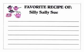   25 Recipe Cards   Minnie Mouse   Personalized with YOUR NAME   3x5