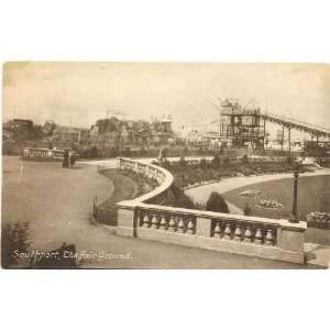  1910 Vintage Postcard The Fair Ground Southport England UK 