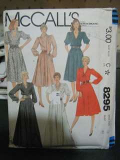 Vintage McCalls #8295 Dress Pattern   Size 18  