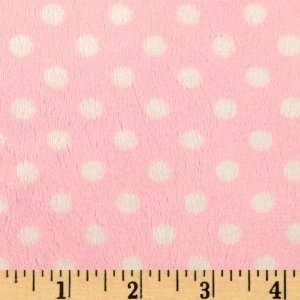  60 Wide Minky Cuddle Polka Dot Baby Pink Fabric By The 