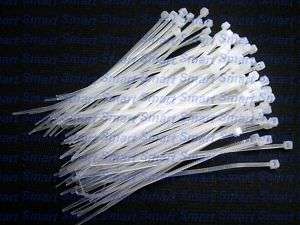 100X White Cable Zip Wire Tie 150mm 6 inch Nylon Wrap  