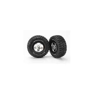  Chrome Blk Beadlock w/ Tire (2)SLH 2WD FR Toys & Games