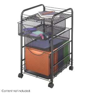 Safco Products   Onyx™ Mesh File Cart with 1 File Drawer and 2 Small 