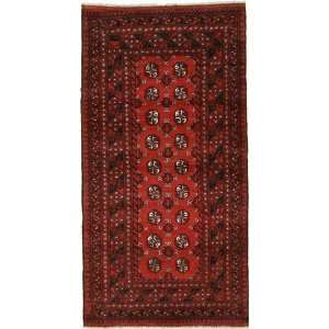  35 x 67 Red Hand Knotted Wool Afghan Rug Furniture 
