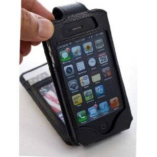 Flip Wallet Card Leather Case for iPhone 4 iPhone4 Black Color 