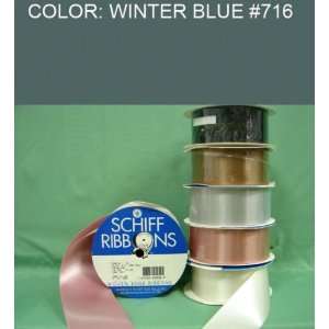  50yds SINGLE FACE SATIN RIBBON Wintern Blue #716 1 1/2 