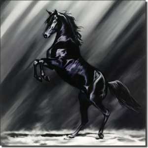 Dark Splendor by Kim McElroy   Equine Horse Art Ceramic Accent Tile 8 