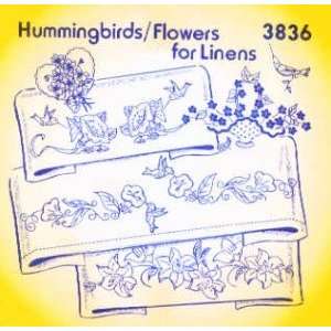  7970 PT G Hummingbirds & Flowers for Linens by Aunt Martha 