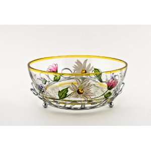  Daisy Crackle Glass Candle Bowl