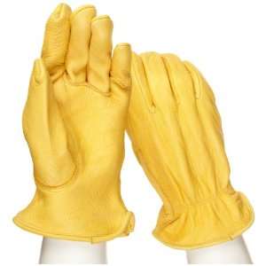 West Chester 9920K Leather Glove, Shirred Elastic Wrist Cuff, 10.13 