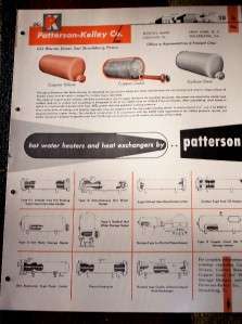 Vtg Patterson Kelley Co Catalog Water Heater/Exchangers  