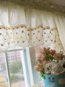 French Flower Embroidery Cutwork Swag Curtain 4 Pieces  