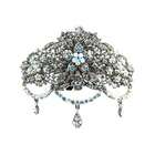 DoubleAccent Hair Jewelry Vintage Crystal Chandelier Barrette Clear 