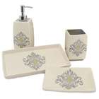  Waverly Bedazzled Grey 4 piece Bath Accessory Set