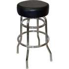 KegWorks Round Top Black Bar Stool   Double Ring