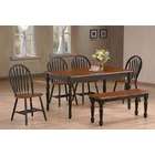 FurnitureMaxx Country Farmhouse 6 Piece Dining Set (Black and cherry)