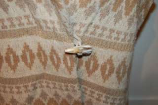  button NAVAJO DESIGN wool SWEATER VEST XL shawl collar western  