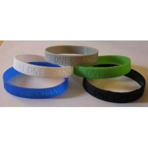 5 PK  Silicon Wristbands / Bracelets ONE LIFE ONE CHANCE 