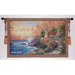  Lighthouse Fine Art Wall Hanging Tapestry with Tassels 