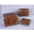Budd Leather Croco Grain Jewelry Boxes Small Croco Calf Treasure Chest 