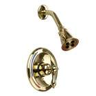 Dynasty Hardware Shower Faucet With Deco Lever Polished Brass