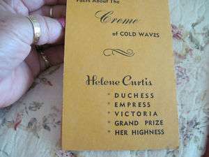 VINTAGE ADVERTISING BOOK BY HELENE CURTIS COLD WAVES  