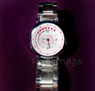 NEW Hello Kitty Stainless Steel Quartz Wrist Watch PINK  