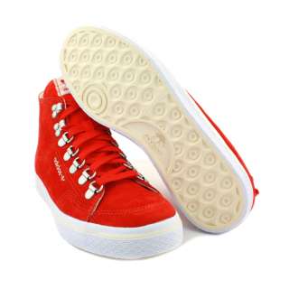 Adidas Honey Hook Womens Laced Suede Trainers Red White  