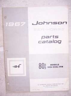 1967 Johnson Sea Horse 80 HP Outboard Parts Catalog k  